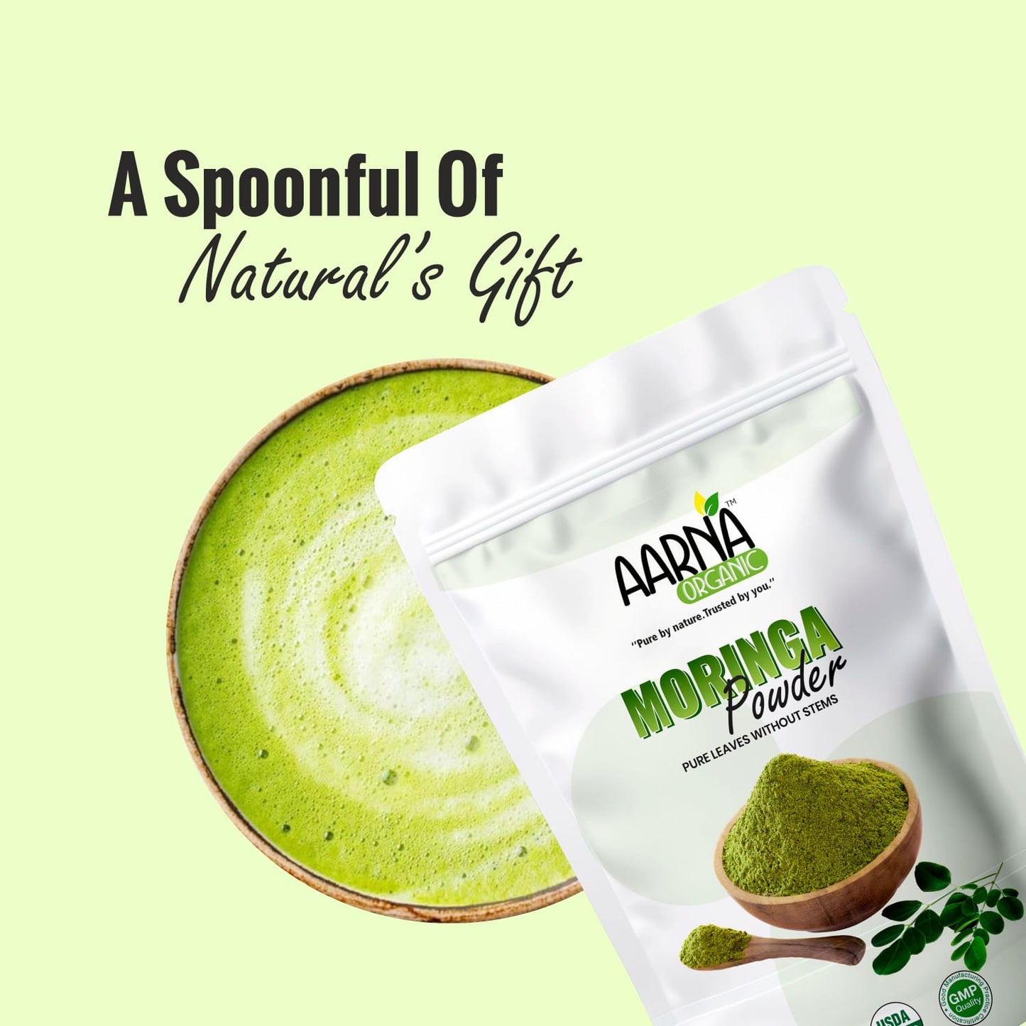AARNA ORGANIC Ayurveda 100% Moringa Leaf Powder | Herbal Supplement | 456g