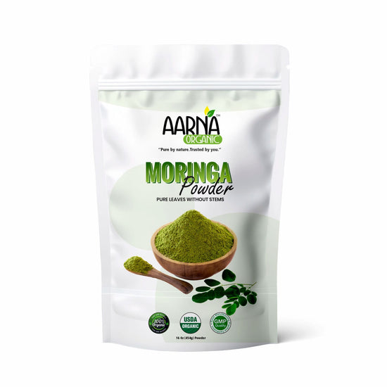 AARNA ORGANIC Ayurveda 100% Moringa Leaf Powder | Herbal Supplement | 456g